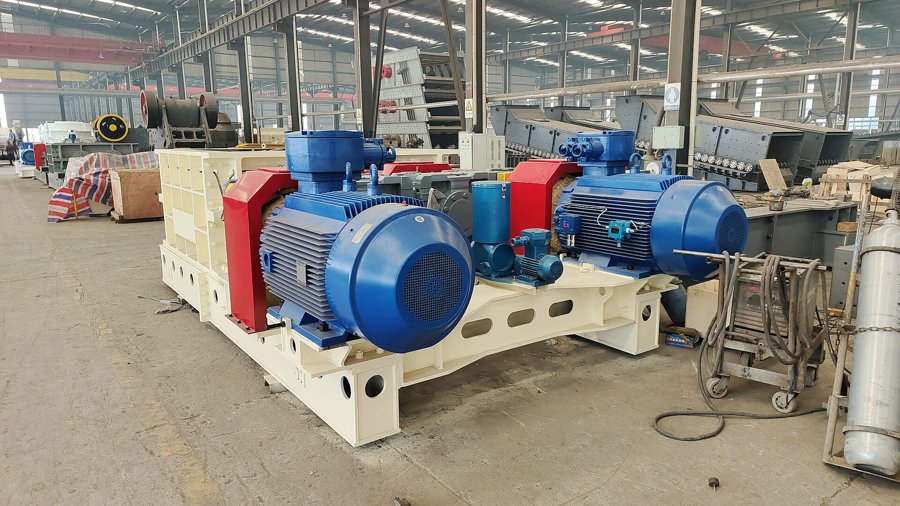 Mineral sizing equipment in an industrial workshop